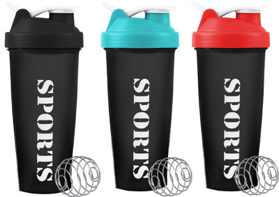 ZYRO 650 ml Plastic Shaker(Pack of 3, Black, Green, Red)