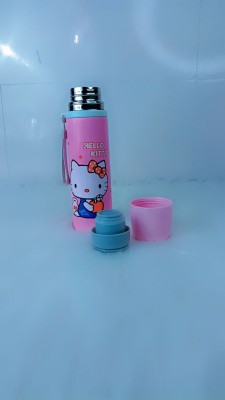 Nia Creations Hello Kitty Cartoon Thermos Cup Stainless Steel Water Bottle 500 ml Bottle(Pack of 1, Pink, Steel)