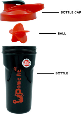 Pomic fit 700 ml Plastic Shaker(Pack of 1, Red)