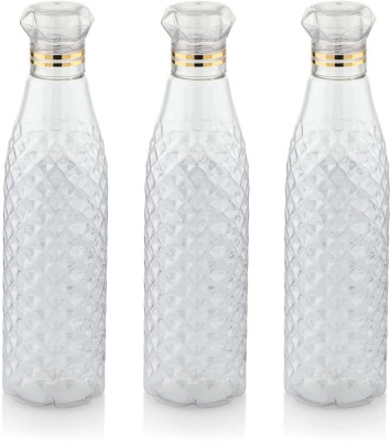 YUVA ENTERPRISES Diamond Plastic Unbreakable Fridge Water Bottle 1000 ml Bottle(Pack of 3, White, Plastic)