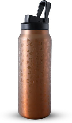 KUBER INDUSTRIES 900 ml Steel Bottle(Pack of 1, Gold)