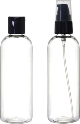 nsb herbals 100 ml PET, Plastic Spray Bottle(Pack of 2, Clear, Black)