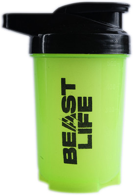 BeastLife 500 ml Plastic Shaker(Pack of 1, Green)