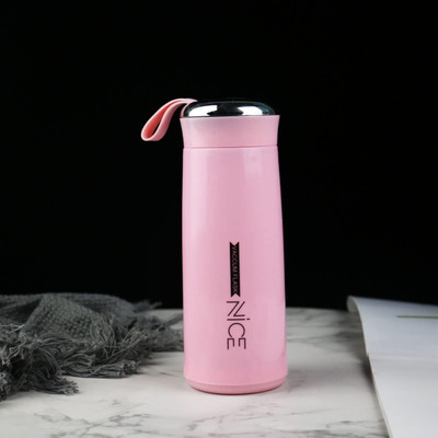 TS ZONE 400 ml Plastic, Glass Flask(Pack of 1, Pink)