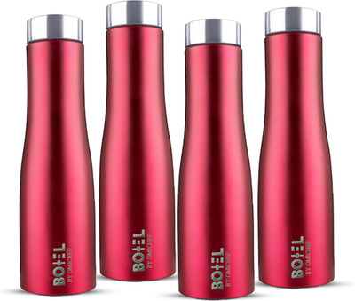 bottel 1000 ml Steel Bottle(Pack of 4, Red)