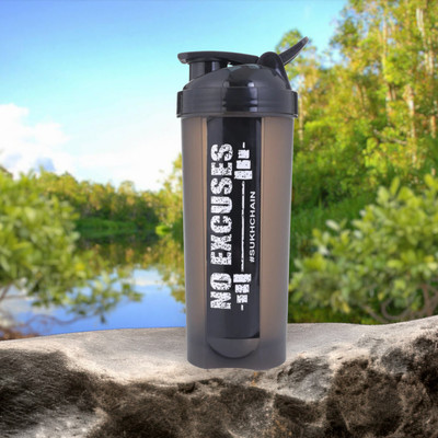 THINKFIT 700 ml Plastic Shaker(Pack of 1, Black)
