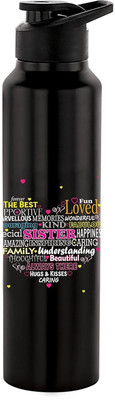 NIRLON 1000 ml Steel Bottle(Pack of 1, Black)