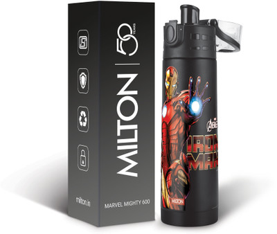 MILTON 500 ml Stainless Steel Bottle(Pack of 1, Black)