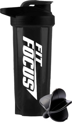 FIT FOCUS 700 ml Plastic Shaker(Pack of 1, Black)