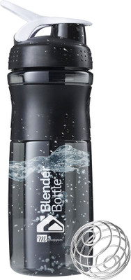Manogyam Blender Shaker Bottle with Whisk Ideal for Protein Shakes Pre-Workout Holds upto 750 ml Shaker(Pack of 1, Black, Plastic)