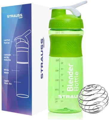 Strauss Blender Protein Shaker Bottle | Gym Shaker | Sipper Bottle | Gym Bottle 760 ml Shaker(Pack of 1, Green, Plastic)