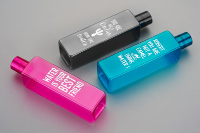 2Mech Plastic fridge water bottle with printed quotes 1000 ml Bottle(Pack of 3, Multicolor, Plastic)