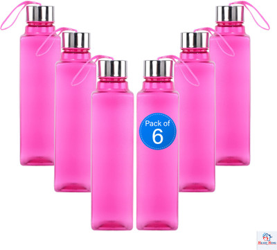 Heart Home 1000 ml Plastic Bottle(Pack of 6, Pink)