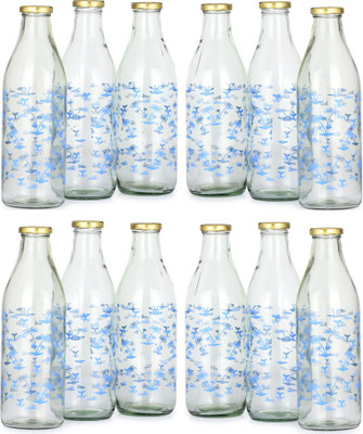 AFAST 1000 ml Glass Bottle(Pack of 12, Clear)
