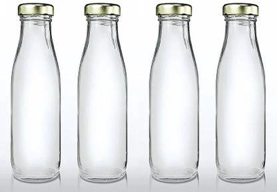 JAIPARASNATH 500 ml Glass Bottle(Pack of 4, Clear)