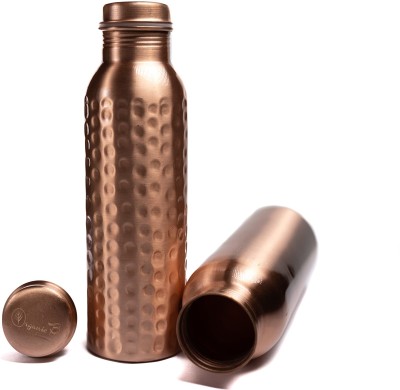 Organic B Plain & Hammered Copper Bottle Combo Pack (949ml each) 900 ml Bottle(Pack of 2, Copper, Copper)