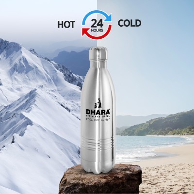 Dhara Stainless Steel Double Wall Vacuum Insulated 24 PLUS Hot and Cold Thermosteel Bottle 500 ml Flask(Pack of 1, Silver, Steel)