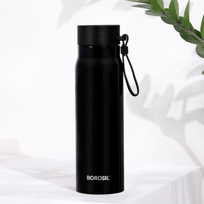 BOROSIL 500 ml Steel Bottle(Pack of 1, Black)