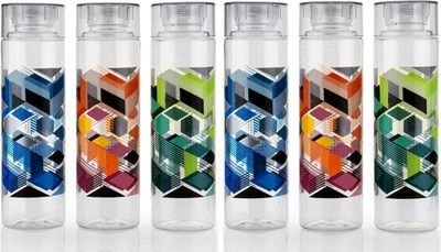 PEYTON 1000 ml Plastic, PET Bottle(Pack of 6, Multicolor)