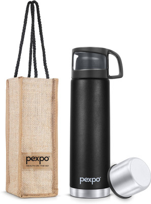 pexpo 1000 ml Steel Flask(Pack of 1, Black)