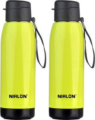 NIRLON ELECTRO PU Insulated Stainless Steel Inner Side Set Of 2 750 ml Bottle(Pack of 2, Green, Steel)