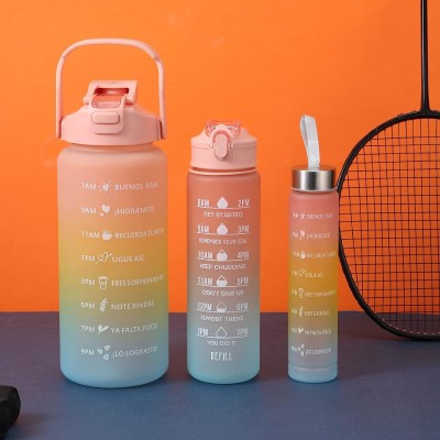 ROXIN Leakproof BPA Free Travel&Gym Motivational Time Marker,Sipper Time Marker R28 2000 ml Bottle(Pack of 3, Multicolor, Plastic)