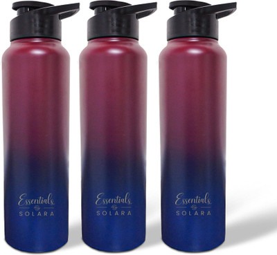 Solara 1000 ml Steel Bottle(Pack of 3, Multicolor)