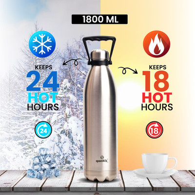 SPEEDEX 1800 ml Steel Flask(Pack of 1, Silver, Clear)