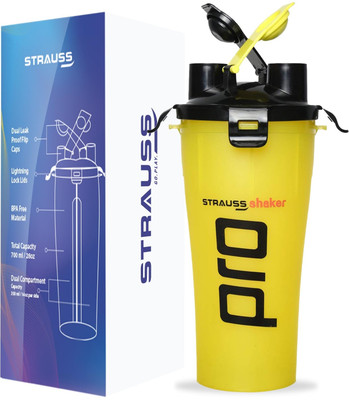 Strauss 700 ml Plastic Shaker(Pack of 1, Yellow)