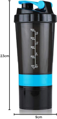KnitKnot Decor Handloom 500 ml Plastic Shaker(Pack of 1, Blue)
