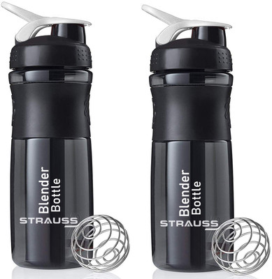 Strauss 760 ml Plastic Shaker(Pack of 2, Black)