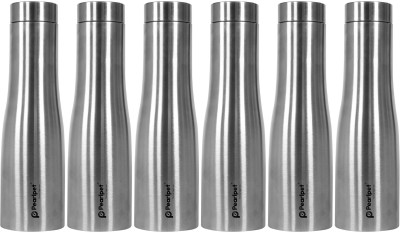 Pearlpet F40 Stainless Steel Single Wall Water Bottle 1000 ml Bottle(Pack of 6, Silver, Steel)