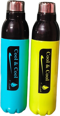PRABHAGTRADERS 1000 ml Plastic Bottle(Pack of 2, Yellow, Blue, Red, Pink)