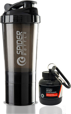 COOL INDIANS 500 ml Plastic Shaker(Pack of 2, Black)
