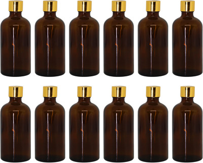 HouseOfCommon 100 ml Glass Bottle(Pack of 12, Brown)