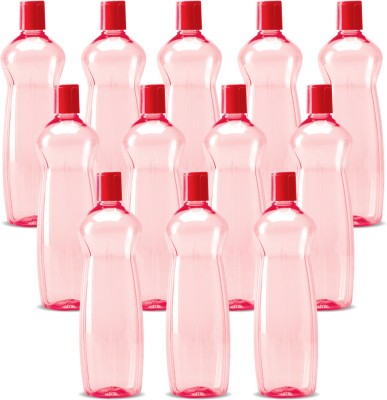 MILTON Pacific 1000 Pet Water Bottles, 1 Litre Each, Set of 12, Red | BPA Free 1000 ml Bottle(Pack of 12, Red, PET)