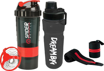 TRUE INDIAN 500 ml Plastic Shaker(Pack of 2, Red)