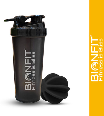 BIONFIT 700 ml Plastic Shaker(Pack of 1, Black)