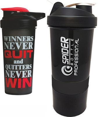 TRUE INDIAN 700 ml Plastic Shaker(Pack of 2, Black)