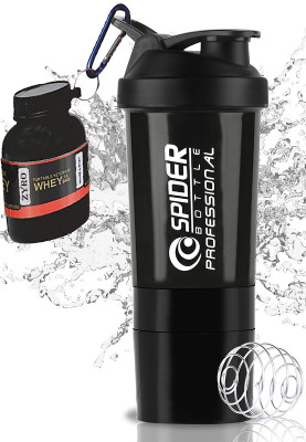 Dassio 500 ml Plastic Shaker(Pack of 2, Black)