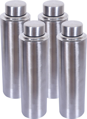 KUBER INDUSTRIES 1000 ml Steel Bottle(Pack of 4, Silver)
