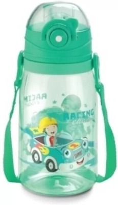 RAABIHA POGO PLASTIC STRAW WATER BOTTLE FOR KIDS 600 ml Bottle(Pack of 1, Light Green, Pink, Orange, Plastic)