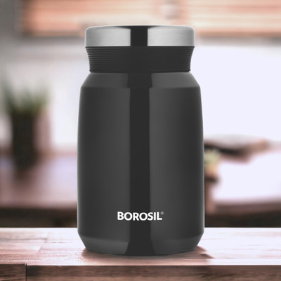 BOROSIL 500 ml Steel Flask(Pack of 1, Black)