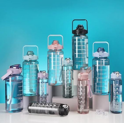 Dakshh motivational water bottle 3000 ml Water Bottles(Set of 3, Multicolor)