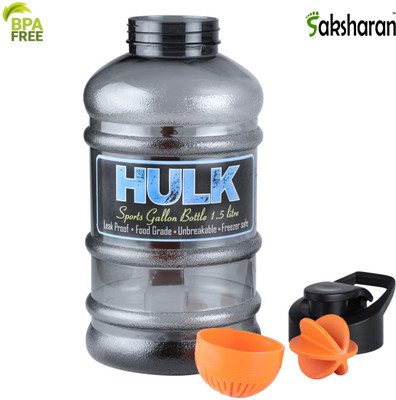 Saksharan 1500 ml Plastic Shaker(Pack of 1, Black, Orange)
