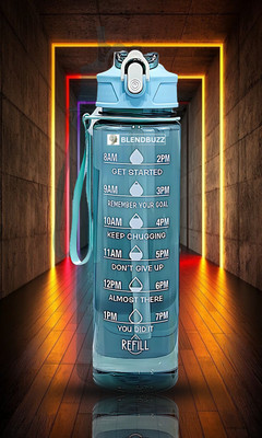 Blend Buzz 900 ml Plastic Bottle(Pack of 1, Multicolor)