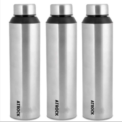 ATROCK Stainless Steel Fridge Water Bottle For Kids School Gym College Office 900 ml Bottle(Pack of 3, Silver, Steel)