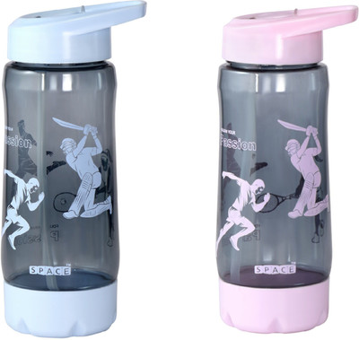 ABD 600 ml Plastic Sipper(Pack of 2, Pink, Blue)