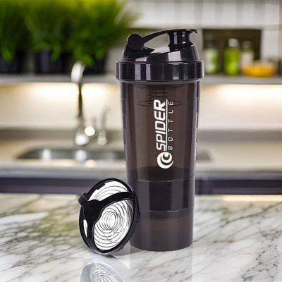 TRUE INDIAN 500 ml Plastic Shaker(Pack of 1, Black)