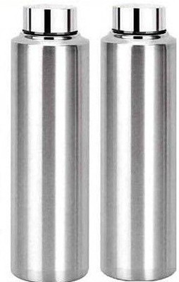 Dynore 900 ml Steel Bottle(Pack of 2, Steel/Chrome)